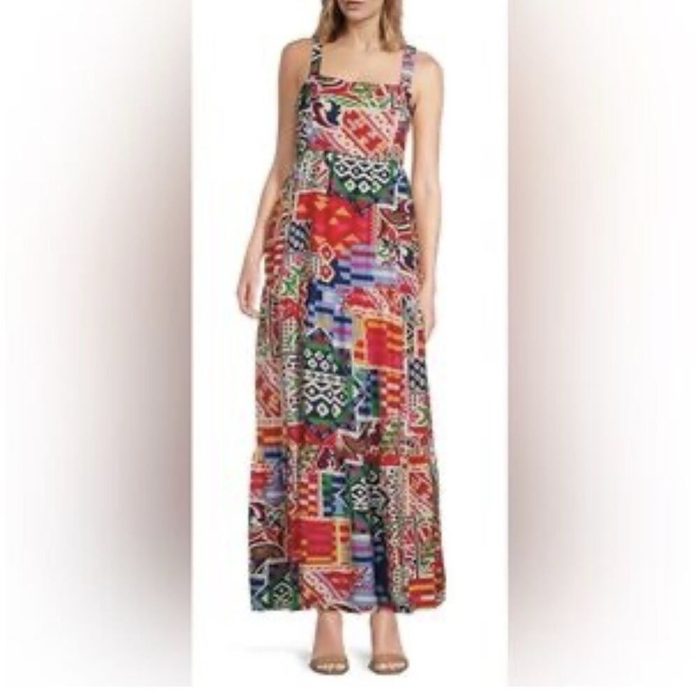 Anthropologie Skies Are Blue Dress Women’s Size Large Isabel Floral Maxi Flowy